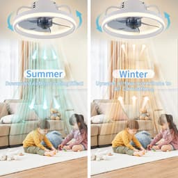 Ventilator Lamp - Plafondventilator - Wit - Smart Lamp - Met Dimmer - 3 Standen Ventilator - Keuken Lamp - Woonkamerlamp - Moderne lamp — thumbnail 3