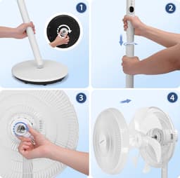 Aigostar Statiefventilator Sedate - Staande ventilator-Afstandsbediening-Timer- Stille Werking -3 snelheden- In hoogte verstelbaar - 7 bladen - 45W - Wit — thumbnail 3