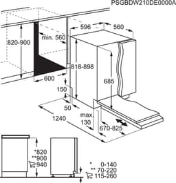 AEG FHK74607P - inbouwvaatwasser - Aantal couverts: 13 - Besteklade - breedte: 60 cm — thumbnail 2