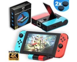 Good2know Nintendo Switch Dock Set - Multifunctioneel 5 in 1 Docking station geschikt voor Switch & OLED - Ultra HD - 4K HDMI - Oplaadstation - TV/Monitor aansluiting voor Schermprojectie - Inclusief thumb grips