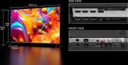 TeeView Google Smart TV - QLED 4K - 75 inch/191 cm - Frameless Design - Tripple Tuner DVB-T/T2/S/S2/C - HDMI x3, USB x2, CI+ - Voice Controle & Streaming apps - In Eindhoven geassembleerd - TV75QQG-EU — thumbnail 3