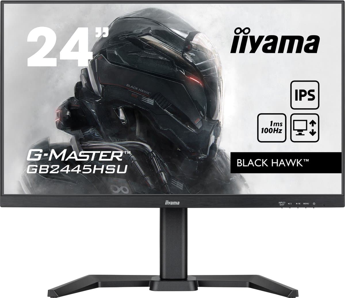 iiyama G-Master GB2445HSU-B1 Black Hawk - 24 Inch - IPS - Full HD - 100Hz - 1ms - In hoogte verstelbaar — afbeelding 1