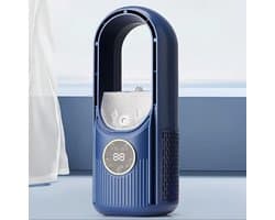 Mini airco – Blauw – airco met water - Mini Airco 4 in 1 – Koelen, Blazen, Lucht Bevochtigen – Draagbare Luchtkoeler Koelventilator – 3 Wind Snelheden – USB Airconditioner – sfeerverlichting -Draagbare - koelventilator - Coolingdown - draagbare airco