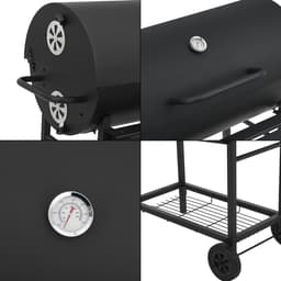 Houtskool BBQ Armento met deksel 95x108x61 cm zwart casa.pro — thumbnail 4