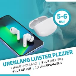 DINTO® Earbuds Pro - Draadloze oordopjes - Active Noice Cancellation - Bluetooth oordopjes - Oortjes draadloos — thumbnail 4