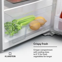 Klarstein minikoelkast voor op de kamer, 70 liter minikoelkast met vriesvak voor drankjes, snacks, huidverzorgingsproducten en cosmetica, kleine koelkast met handmatige ontdooiing en ijsblokjesbakje, 0-10 °C — thumbnail 4