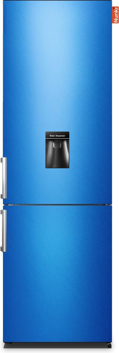 NUNKI LARGEH2O (Blue Metalic Gloss All Sides) Combi Bottom Koelkast, F, 197+71l, Handle, Waterdispenser — afbeelding 1
