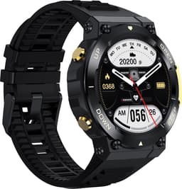 Belesy® AURORA - Smartwatch Heren –Horloge – Stappenteller – Calorieën – Constante Hartslag – Sporten – Bel functie - Je eigen foto als wijzerplaat - Kleurenscherm - Full Touch – Goud/Zwart - Siliconen - Moederdag — thumbnail 2