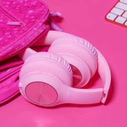 PowerLocus PLED Draadloze Koptelefoon Over-Ear voor Kinderen - LED lampjes - met Microfoon - Micro SD poort - Roze — thumbnail 4