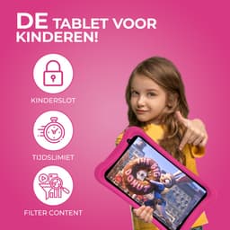 Relave Kindertablet 8 Inch - Kindertablet vanaf 3 Jaar – 3000mAh batterij – 32 GB geheugen – 2Gb RAM – Ouderlijk Toezicht – NL apps – Incl. Beschermhoes – Roze — thumbnail 3