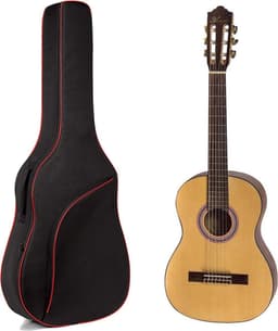 Áengus Gitaartas 3/4 Klassieke Gitaar – 36 Inch – Gitaarhoes met 8 mm Voering – Rugzak – Zwart — thumbnail 1