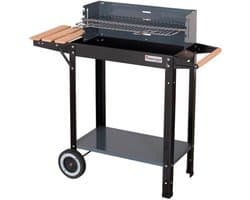 Master Grill MG909 - Houtskoolbarbecue - Verstelbare Chromen Rooster - Wielen