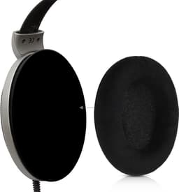 kwmobile 2x fluwelen oorkussens geschikt voor Sennheiser HD515 / HD555 / HD595 / HD518 koptelefoons - Kussens voor over-ear-koptelefoon in zwart — thumbnail 3