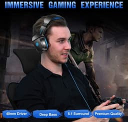 Gaming Headset met Noise-Cancelling Microfoon, Over Ear Koptelefoon — thumbnail 5