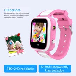 DrPhone KidsTimeX15 – 4G Kinder Smartwatch met GPS Tracker – Videobellen – WhatsApp – IP67 – SOS – 1.44” Touchscreen – Stappenteller – Nederlandse Mobiele App – 1GB+8GB – Roze — thumbnail 4