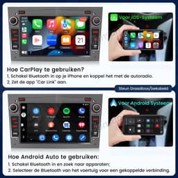 Awesafe Autoradio - Geschikt Voor Opel Meriva Corsa C D Astra G H - Draadloos Apple Carplay & Android Auto - Android 14 - Radio met navigatie - 7 inch HD touchscreen - Ram 2GB + Rom 64GB - Grijs — thumbnail 3