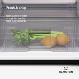 Klarstein Koelkast Big Daddy - met vriesvak, koel-vriescombinatie, stille werking, LED-verlichting, inhoud: 86 liter, koelgedeelte: , vriesgedeelte: 25 liter, zilver - voor Keuken - Compact - Mini Fridge - Compact Koelkast — thumbnail 5
