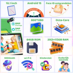 Hotlight KT1028 - Android 15 kindertablet - 10.1 inch - 20(3+17)GB RAM/64GB ROM– 5000mAh - Groente — thumbnail 3