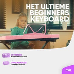 Keyboard piano kinderen - MAX KD61P - Keyboard met 61 toetsen - Keyboardstandaard en oplaadbare accu - Roze — thumbnail 2