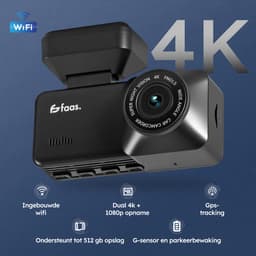 Dashcam - Incl. GPS functie - Voor en achter camera - met 64GB SD - 4K Full HD - Dashcam voor Auto - Zwart - Faas — thumbnail 2