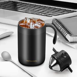 Draagbare Camping Koffiemachine 16oz - Inschenken Set / Koffiekit - Camping Koffiemachine / Reizen Koffie Set / Kamperen Koffiekit - Ideaal voor Outdoor & Vakantie Gebruik-wit — thumbnail 3
