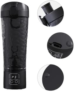 Automatische elektrische blender/shaker voor eiwitpoeder, 700 ml, LCD-display, instelbare snelheid, lekvrij en valbestendig, zwart. — thumbnail 1