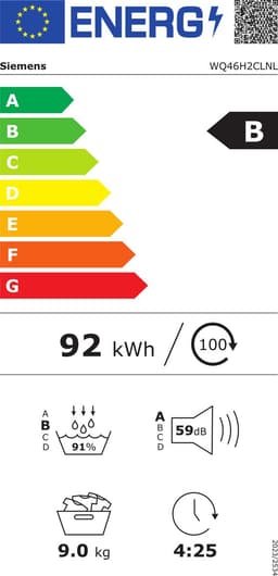 Siemens WQ46H2CLNL - iQ500 - Wasdroger - Warmtepompdroger - Zelfreinigende condensor blijvend energiezuinig- Zeer stil - 9 kg - varioSpeed: versnel het droogproces tot 38% - Home Connect — thumbnail 2
