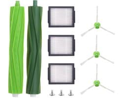Vervangende onderdelen en accessoiresset: filters- zijborstels en wielen voor iRobot Roomba i7- i7+ en E5- E6 en E7 stofzuigers-11-delige set