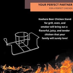 Bierblikjeshouder voor Kip - Roestvrijstalen BBQ-accessoire voor Grill en Smoker - Hoogwaardige Grillstandaard voor Sappige Kip - Geschikt voor Buiten Barbecue Picknick en Kamperen - Duurzaam Keukengerei — thumbnail 4