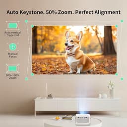 Mini Beamer – Draagbare 1080P Full HD Videoprojector – Geschikt voor Smartphone, HDMI, USB, PS5 & Fire Stick – Compacte Thuisbioscoop Projector voor Kinderen & Outdoor Gebruik – 120 Inch Beeld — thumbnail 2