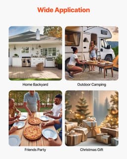 12-Inch Houtgestookte Pizzaoven voor Buiten met Thermometer, Elektrische Draaifunctie En Accessoires voor Achtertuin, Terras Of Camping — thumbnail 3