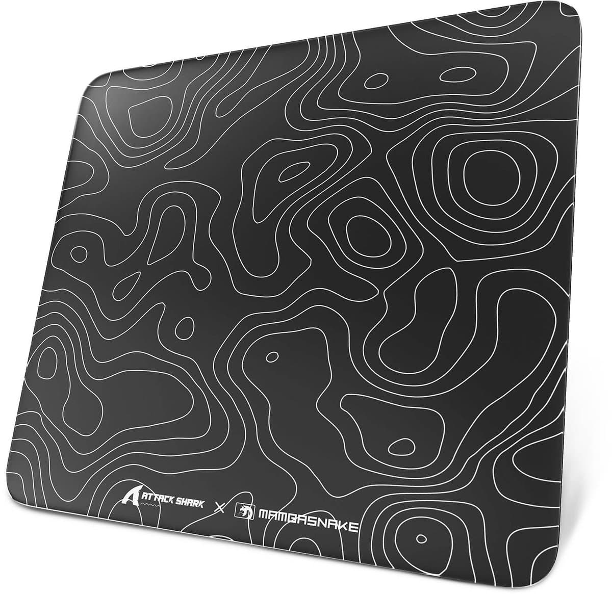 ATTACK SHARK CM05 Tempered Glass Gaming Mouse Pad - Glazen Muismat - Ultra-Smooth Surface - 9H Tempered Glass - 45*40CM - eSport Gaming Mousepad - Black Contour Line — afbeelding 1