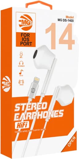 MG DS1400 Stereo Earphones - HiFi-iOS Aansluiting - Wit - Met Draad — thumbnail 3
