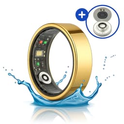 SyncGear Smart Ring - Slimme ring Heren & Dames Inclusief Oplaadcase – Menstruatiecyclus - Hartslag - SpO2 - Stappenteller - Hartslagmeter - Nederlandse App - Maat 10 - Kleur: Goud — thumbnail 1
