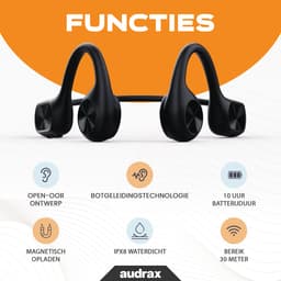 Audrax® Pulse - Bone Conduction - Sport oordopjes - Open ear sporthoofdtelefoon - Hardlopen - Oortjes draadloos - 10 uur batterijduur - Sport — thumbnail 2