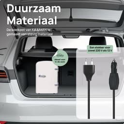 Kaaiman® Mini Koelkast 4L - Kleine Koelkast 12V/220V - Cosmetische Koelkast - Warm en Koud Functie - Skincare Fridge - Mini koelkast Slaapkamer - Wit — thumbnail 4