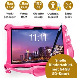 AngelTech Kinderpakket XL PRO II - Kindertablet XL PRO II + Kinderkoptelefoon - Android 16 - Combipakket - Kindertablet Vanaf 3 Jaar – Kinder Tablet – Kids Tablet - Tablet voor Kinderen - Roze — thumbnail 5