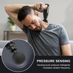 Kraftverdia - Massage Apparaat - Massage Gun - Fascia Gun - Massagepistool - 6 snelheidsinstellingen en 4 massagekoppen - Laag geluidsniveau - Geschikt voor nek, armen en benen - Zwart — thumbnail 3