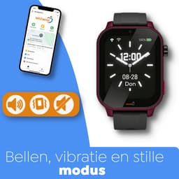 Weewise WS81 - GPS-horloge voor senioren - Valdetectie - SOS knop - GPS Tracker - GPS Horloge Ouderen - Alarm Horloge - SOS Horloge - Valdetectie - Alzheimer - Dementie - Alarmknop - Videobellen - Inclusief Simkaart & App- Rood — thumbnail 3