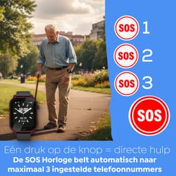 Weewise WS81 - GPS-horloge voor senioren - Valdetectie - SOS knop - GPS Tracker - GPS Horloge Ouderen - Alarm Horloge - SOS Horloge - Valdetectie - Alzheimer - Dementie - Alarmknop - Videobellen - Inclusief Simkaart & App- Rood — thumbnail 4