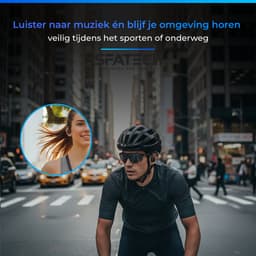 SFATECH Bone Conduction Headphone – Open-Ear Sport Oortjes – Sport Hoofdtelefoon – Bluetooth Koptelefoon – Waterbestendig – Hardlopen & Fitness – Zwart — thumbnail 3