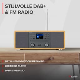 Internetradio - Audizio Avola alles-in-één radio met Bluetooth - DAB+/FM - CD speler - Bamboe — thumbnail 3