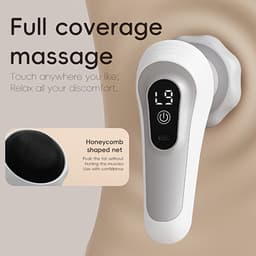 Moederdag Deze grijze fascie-massager is een full-body massager die kan worden gebruikt om de huid te verstevigen. Hij is uitgerust met vijf verwisselbare massagekoppen en biedt negen instelbare intensiteitsniveaus. — thumbnail 5