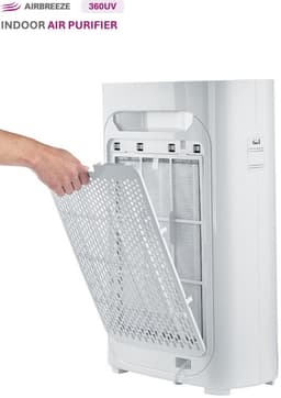 Laserliner AirBreeze 360UV - UV Luchtreiniger 360m³/h - HEPA13 - Inactiveren virussen/ bacteriën - Fijnstof 99,997% - Bijzonder stil < 20 dB - Verduisterend display - Wit design — thumbnail 3