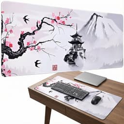 Grote Muismat 90x40 | Gaming Muismat | Wit | XXL | Antislip | Desktop Mat | Computer Mat | Blossom — thumbnail 1
