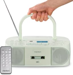 MEDION DRX-1 Plus Boombox (draagbare DAB+ & FM-radio, Bluetooth, cd-speler, MP3, cassette, hoofdtelefoonaansluiting, stereo, AUX, netstroom & batterijen) groen — thumbnail 1