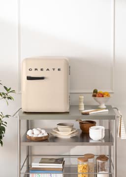 CREATE - Koelkast in retrostijl - Zand - Handvat Zwart - FRIDGE RETRO 48L — thumbnail 5