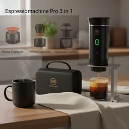 Nova Loom - Draagbaar Espressomachine Pro inclusief Travelbag en houder voor auto, thuis en camping - Multifunctionele 3-in-1 draagbare elektrische reiskoffieapparaat - Capsule, cups en Poeder - Zwart - draadloos - makkelijk oplaadbaar — thumbnail 4