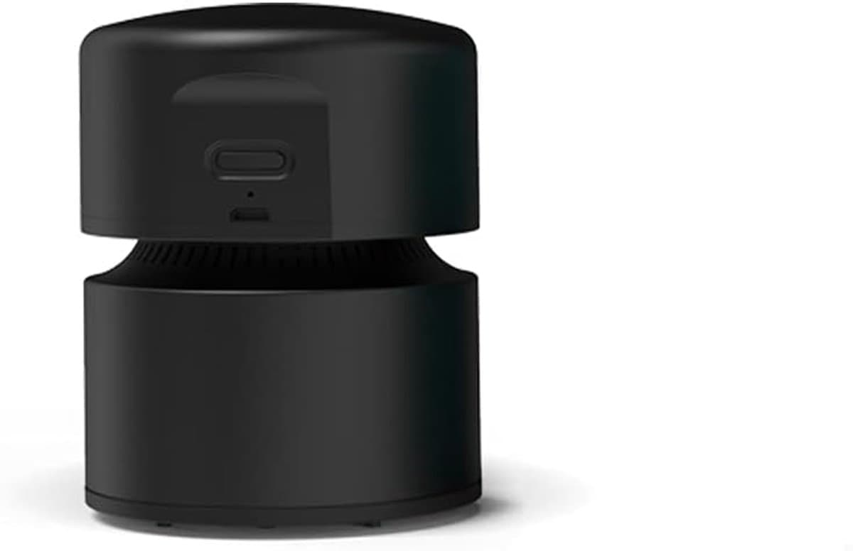 Mini stofzuiger-kleine stofzuiger-Bureaustofzuiger - Mini-bureaustofzuiger, energiebesparend - Tot 400 minuten batterijduur - Draadloos 360º roterend ontwerp - Geschikt voor toetsenborden/thuis/kantoor - zwart - 10,5 x 8 cm — afbeelding 1