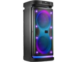 VolkanoX Partybox Paramount - Bluetooth Speaker 320W - Karaoke Set - Muziek Box - Microfoon - LED verlichting - TWS Koppelbaar - Gitaar ingang - Zwart